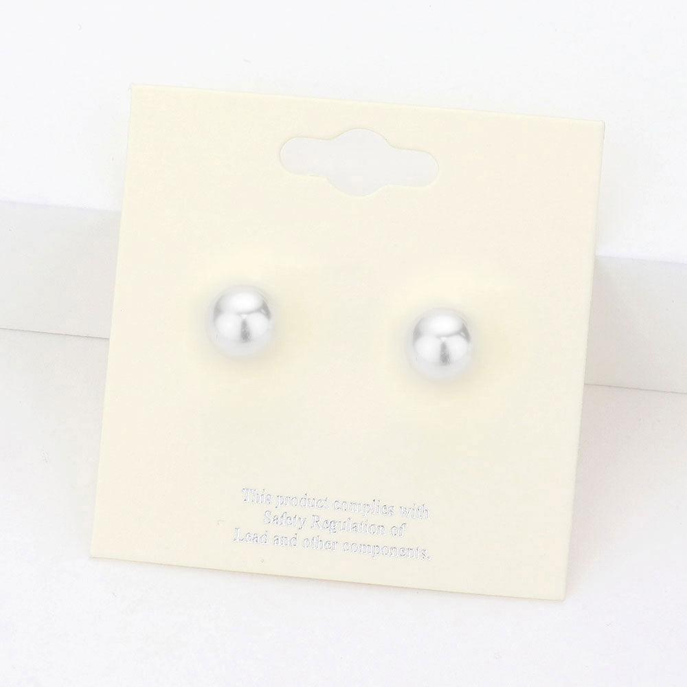 White 8mm Pearl stud earrings