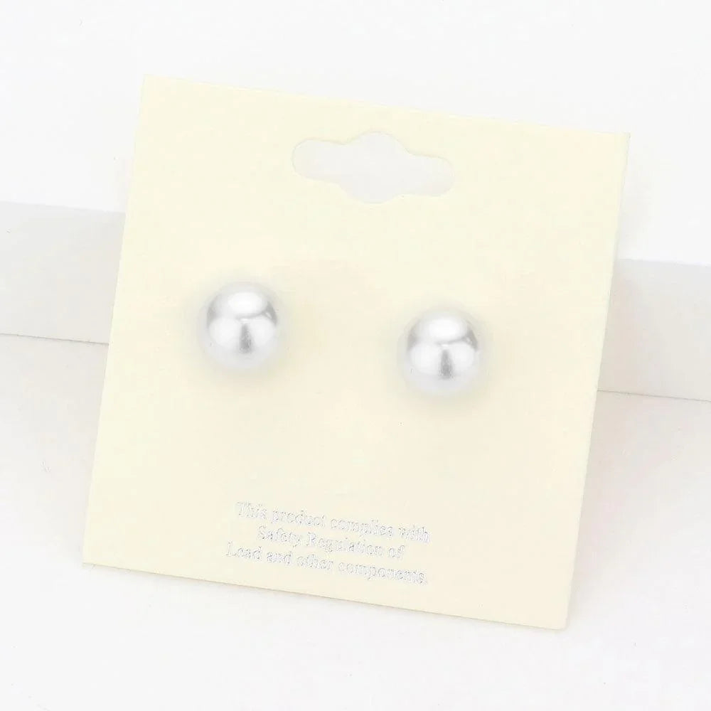 White 10mm Pearl Stud Earrings - Jewelry Store by Erik Rayo