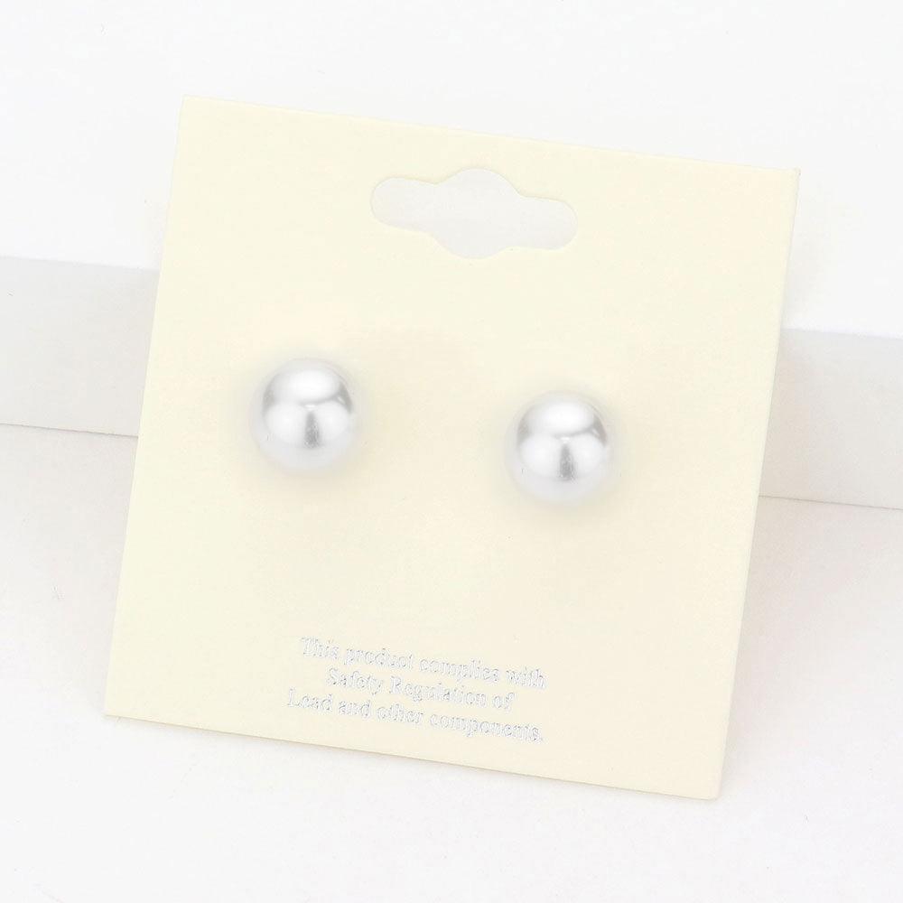 White 10mm Pearl Stud Earrings