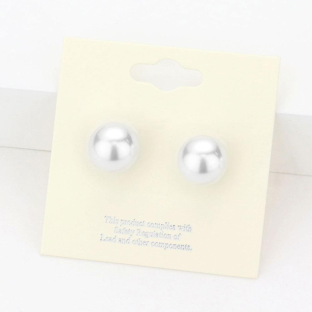 White 12mm Pearl stud earrings