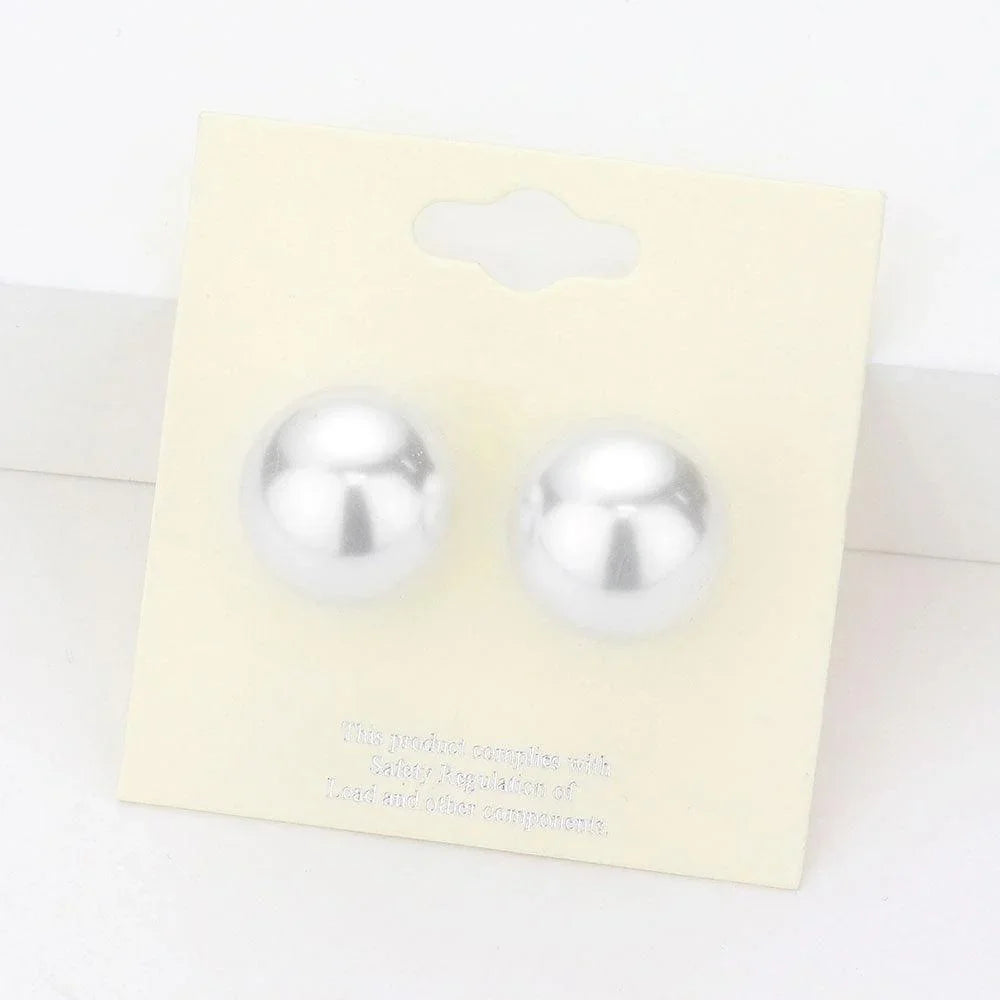 White 16mm Pearl stud earrings - Jewelry Store by Erik Rayo