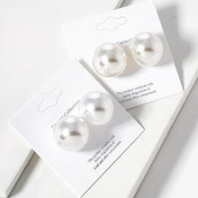 Load image into Gallery viewer, White Pearl Ball Stud Earrings
