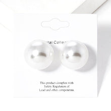 Load image into Gallery viewer, White Pearl Ball Stud Earrings
