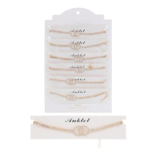 12PCS - Rhinestone Paved Anklets - Jewelry Store by Erik Rayo