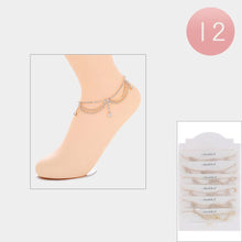 Load image into Gallery viewer, Gold 12PCS - Rhinestone Paved Anklets
