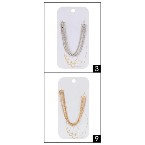 12PCS - Multi Layered Rhinestone Chain Anklets - Jewelry Store by Erik Rayo
