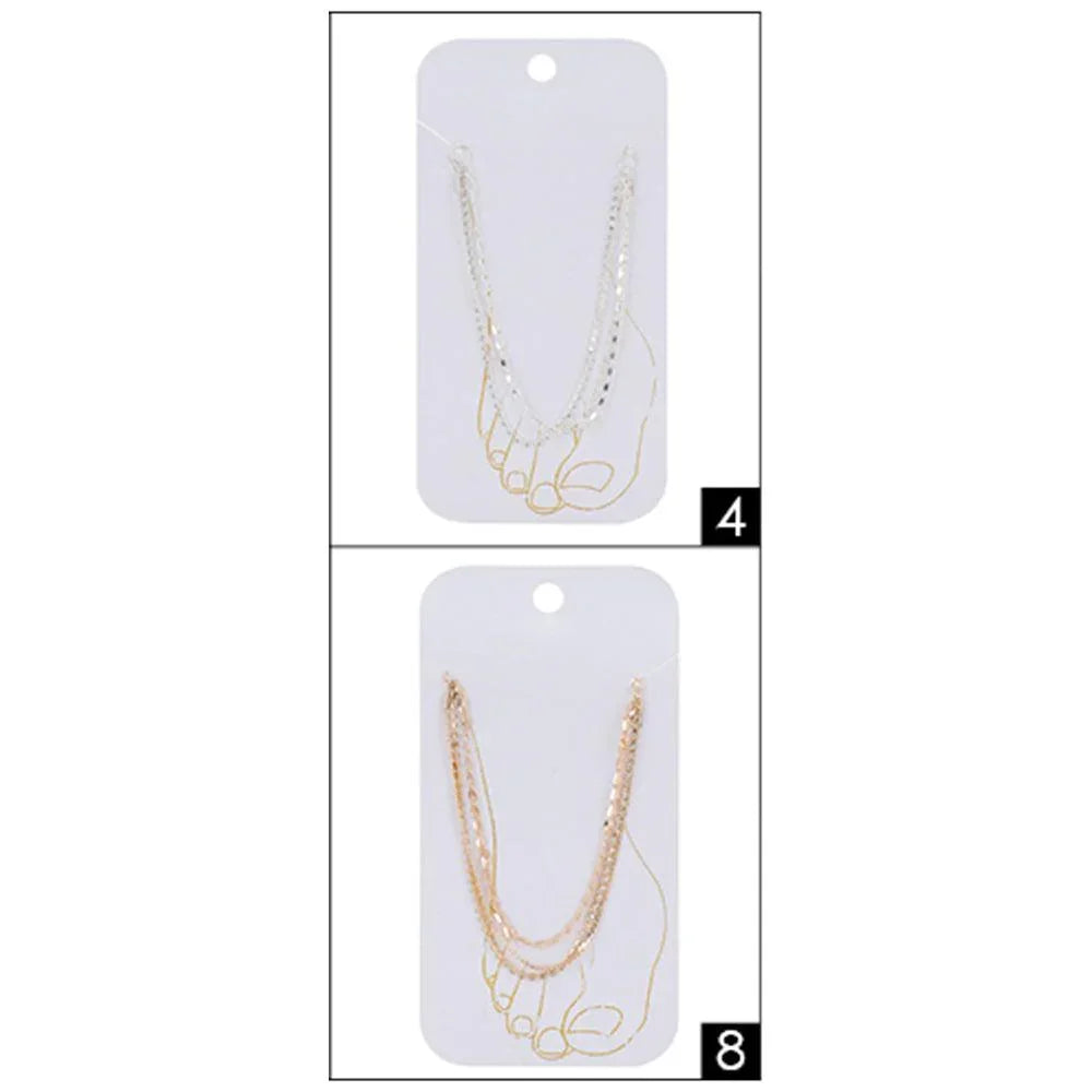 12PCS - Rhinestone Chain Layered Anklets - Jewelry Store by Erik Rayo