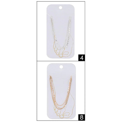 12PCS - Rhinestone Chain Layered Anklets - Jewelry Store by Erik Rayo