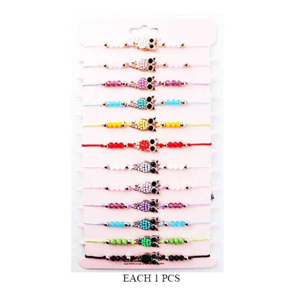 12PCS - Owl Accented Adjustable Bracelets - Jewelry Store by Erik Rayo