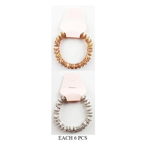 12PCS - Stone Accented Telephone Coil Stretch Bracelets - Jewelry Store by Erik Rayo