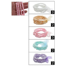 Load image into Gallery viewer, 12 SET OF 4 - Pearl Multi Layered Stretch Bracelets
