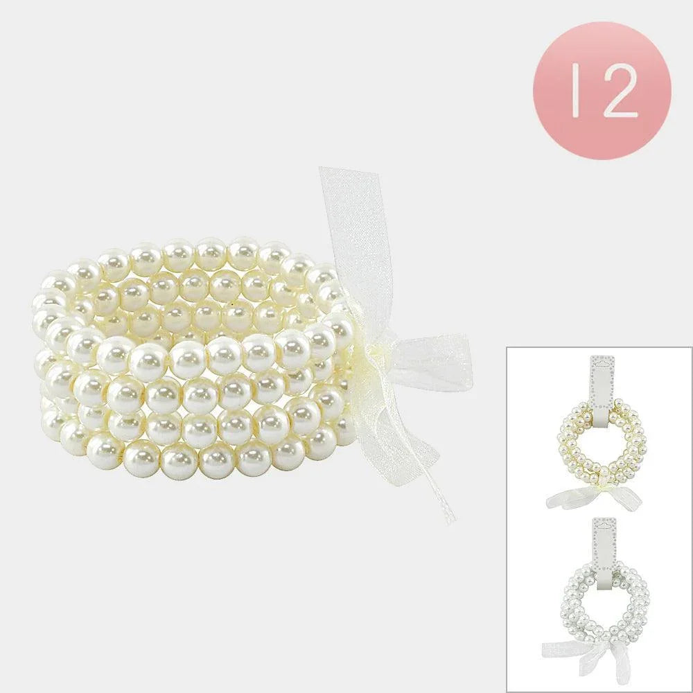 12PCS - Pearl Stretch Bracelets - Jewelry Store by Erik Rayo