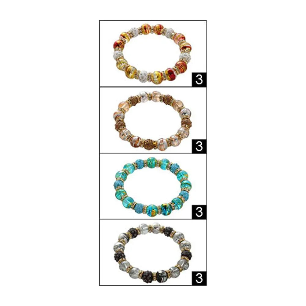 12PCS - Shamballa Ball Pointed Stretch Bracelets - Jewelry Store by Erik Rayo