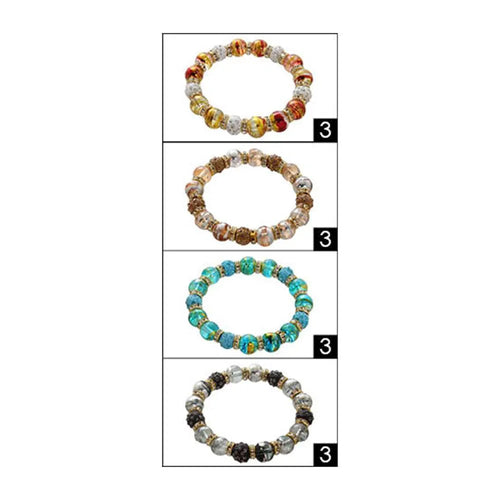 12PCS - Shamballa Ball Pointed Stretch Bracelets - Jewelry Store by Erik Rayo