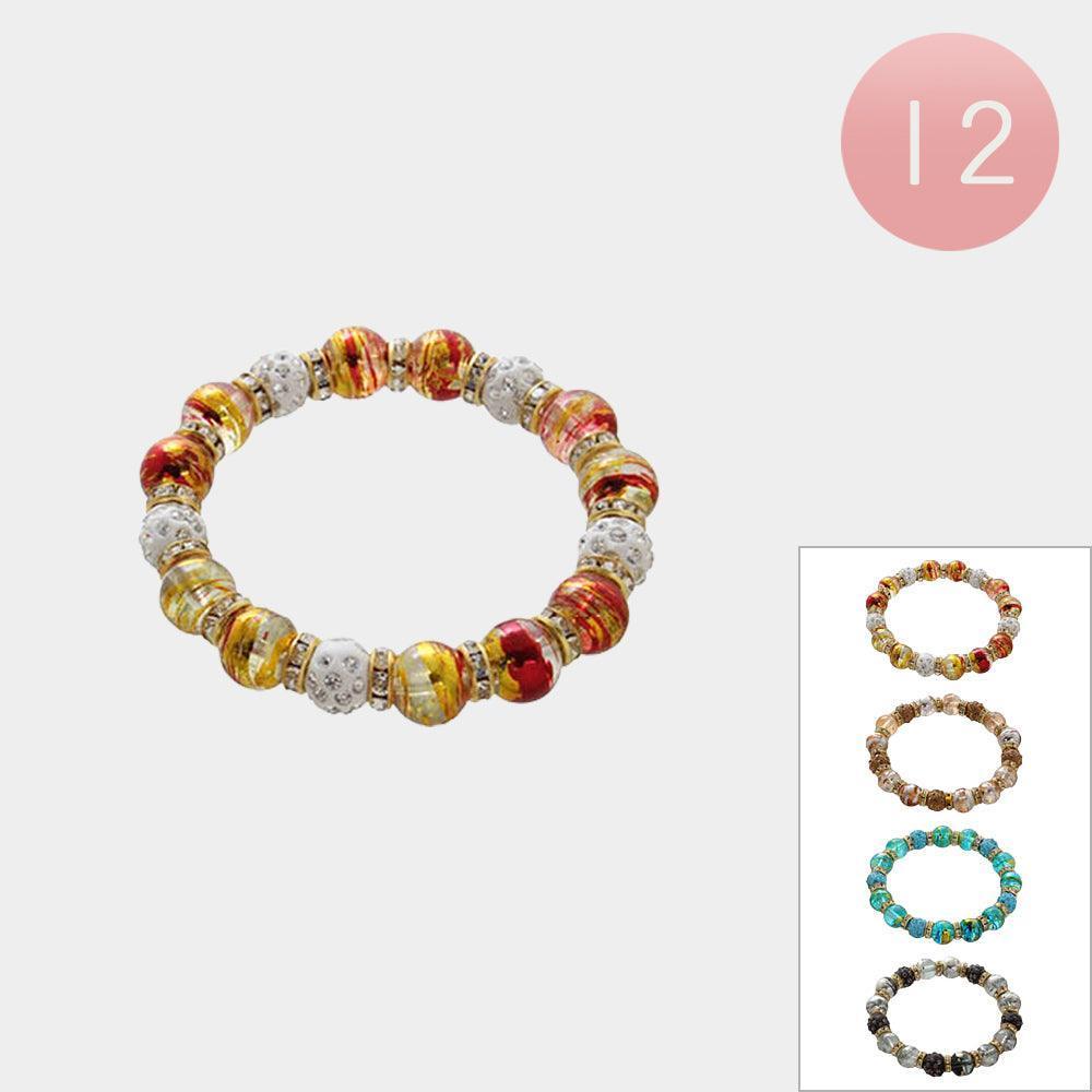 12PCS - Shamballa Ball Pointed Stretch Bracelets - Jewelry Store by Erik Rayo