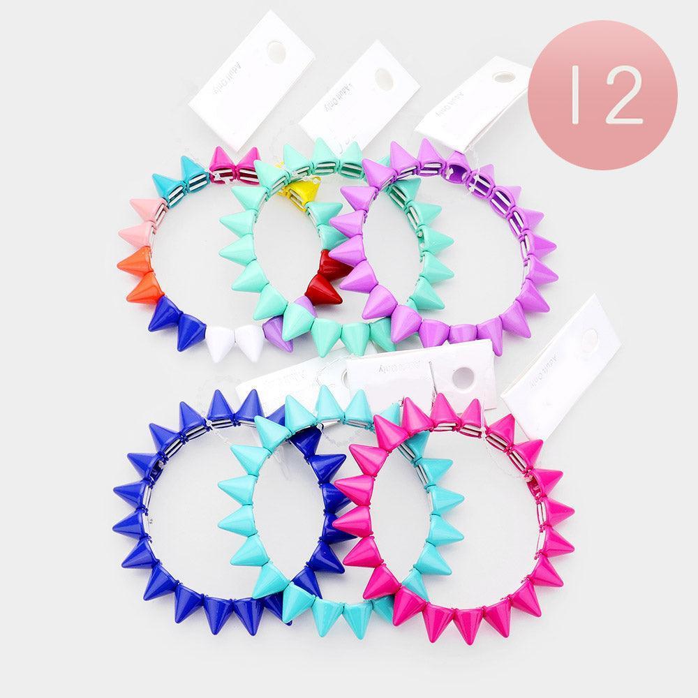 12PCS Pyramid Stud Stretch Bracelets - Jewelry Store by Erik Rayo