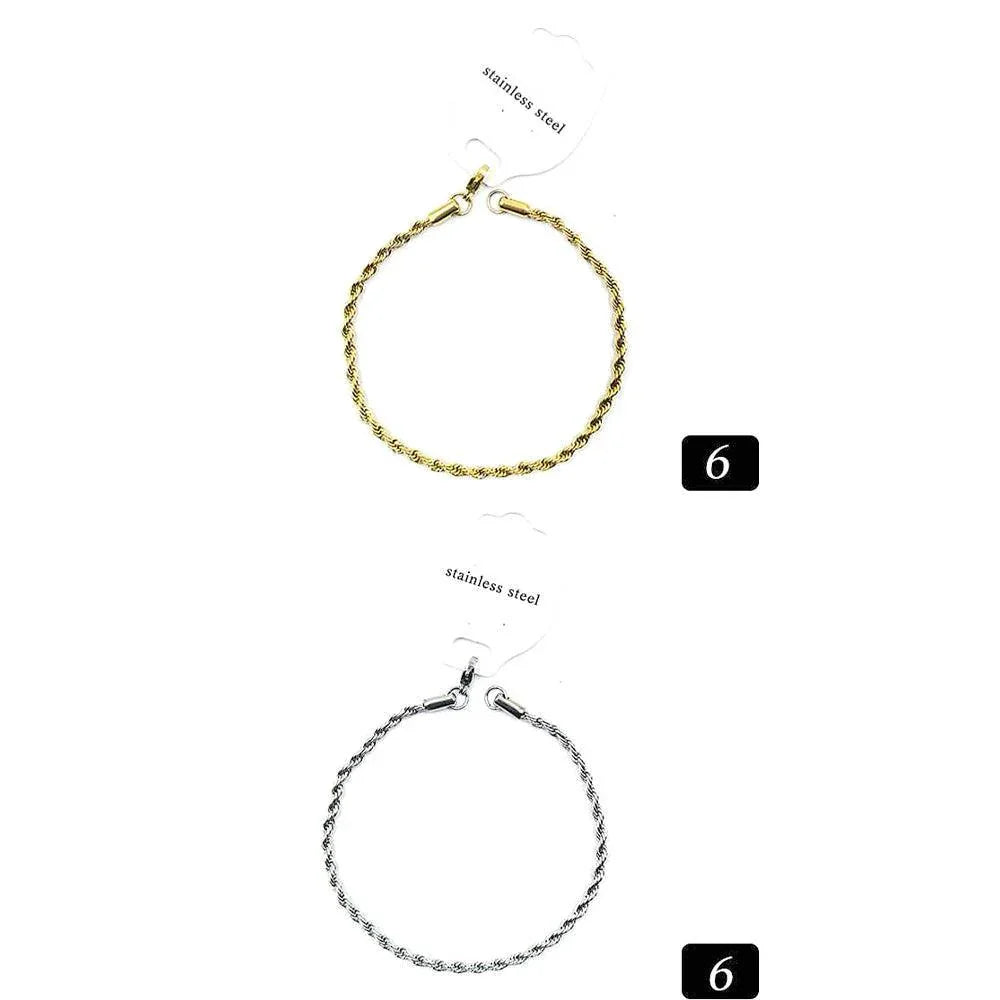 Silver 12PCS Stainless Steel Chain Bracelets - Jewelry Store by Erik Rayo