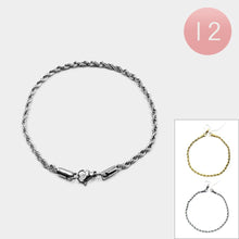 Load image into Gallery viewer, Silver 12PCS  Stainless Steel Chain Bracelets
