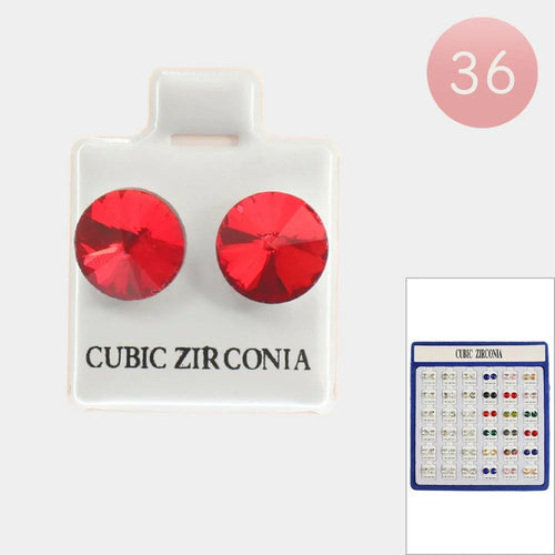 36PAIRS - CZ Stone Stud Earrings - Jewelry Store by Erik Rayo