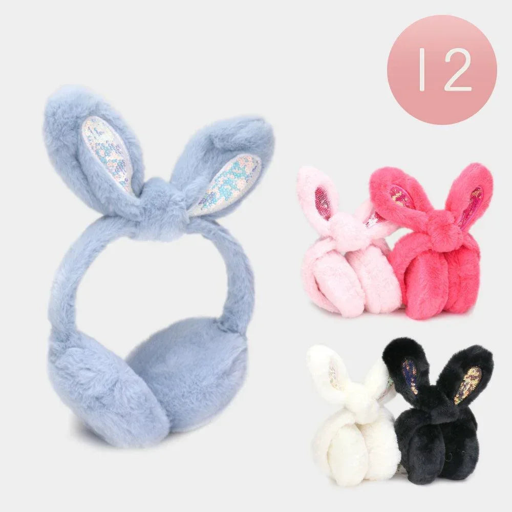 12PCS - Rabbit Ear Faux Fur Foldable Earmuffs - Jewelry Store by Erik Rayo