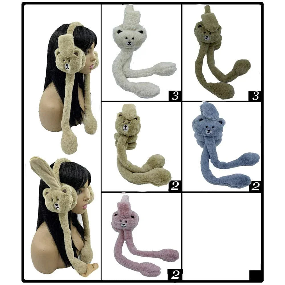 12PCS - Cute Bear Animal Moving Ear Earmuffs - Jewelry Store by Erik Rayo