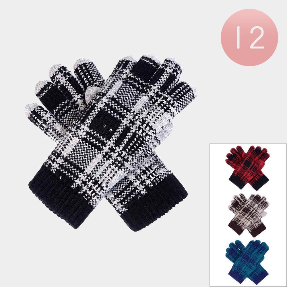 Plaid Check Patterned Gloves 12 Pairs - Jewelry Store by Erik Rayo