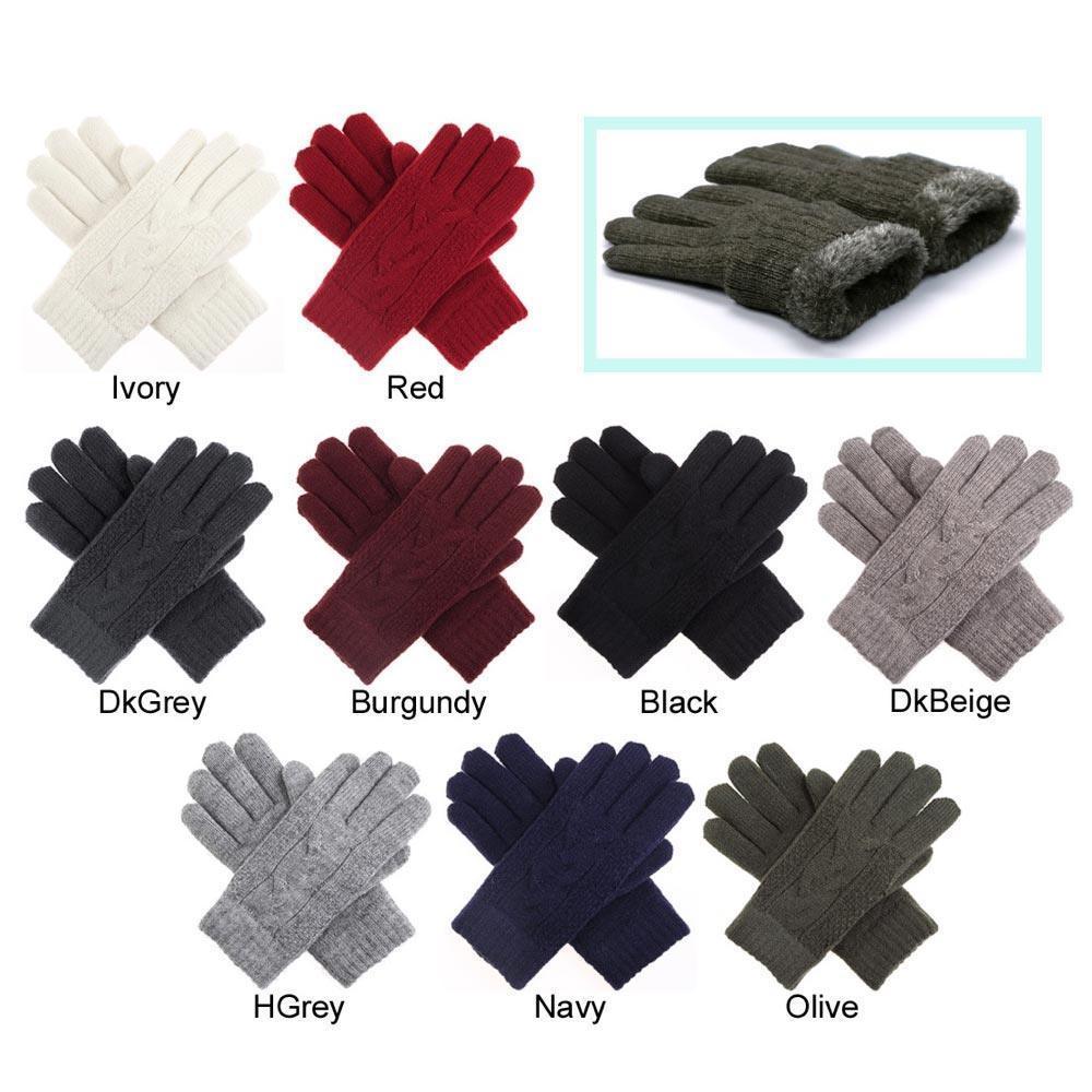 Cable Knit Fleece Lining Gloves 12 Pairs - Jewelry Store by Erik Rayo
