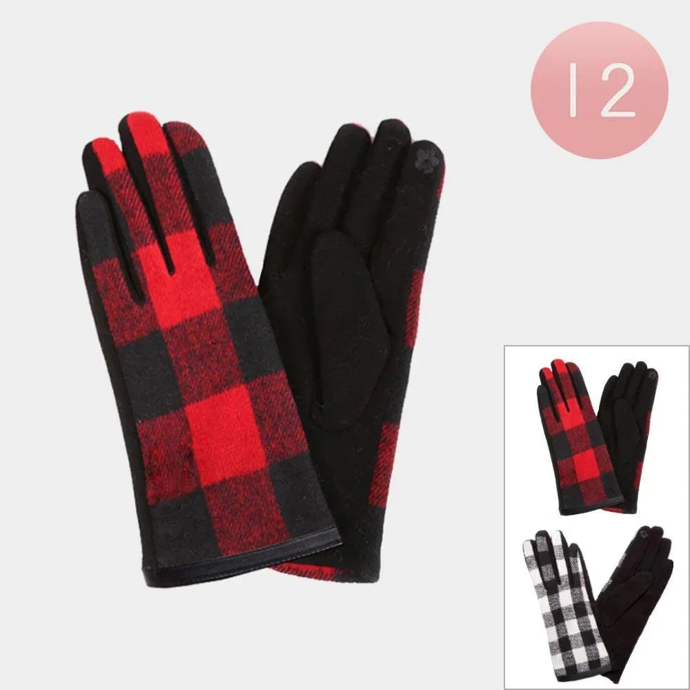 Buffalo Check Smart Touch Gloves 12 Pairs - Jewelry Store by Erik Rayo