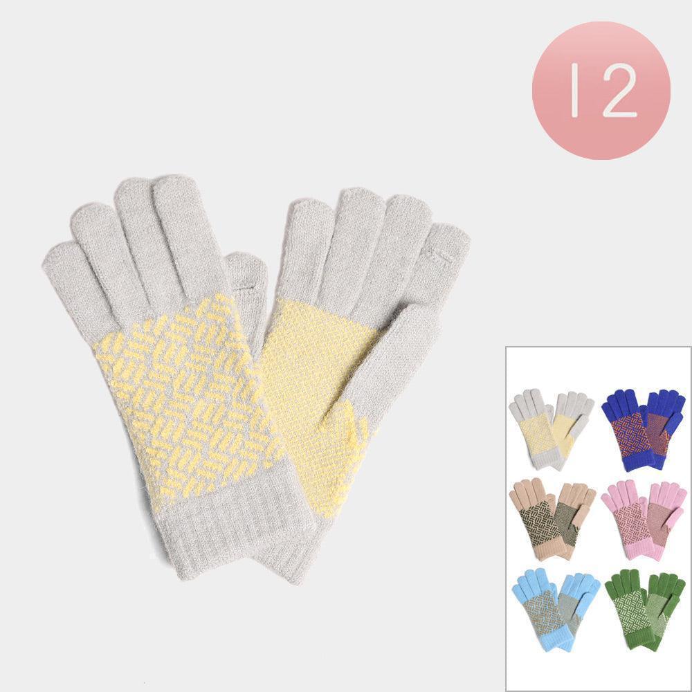 Patterned Knit Touch Smart Gloves 12 Pairs - Jewelry Store by Erik Rayo