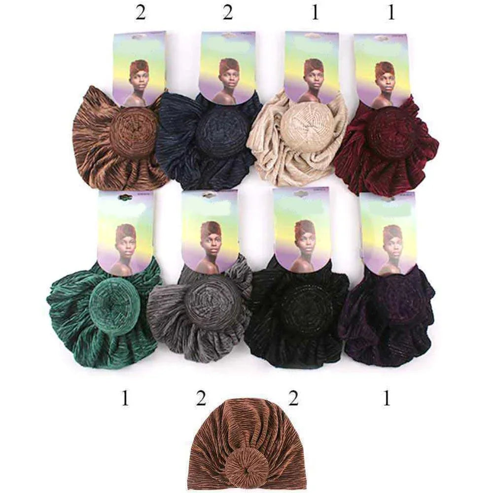 Pleated Velvet Turban Hats 12 Pack - Jewelry Store by Erik Rayo