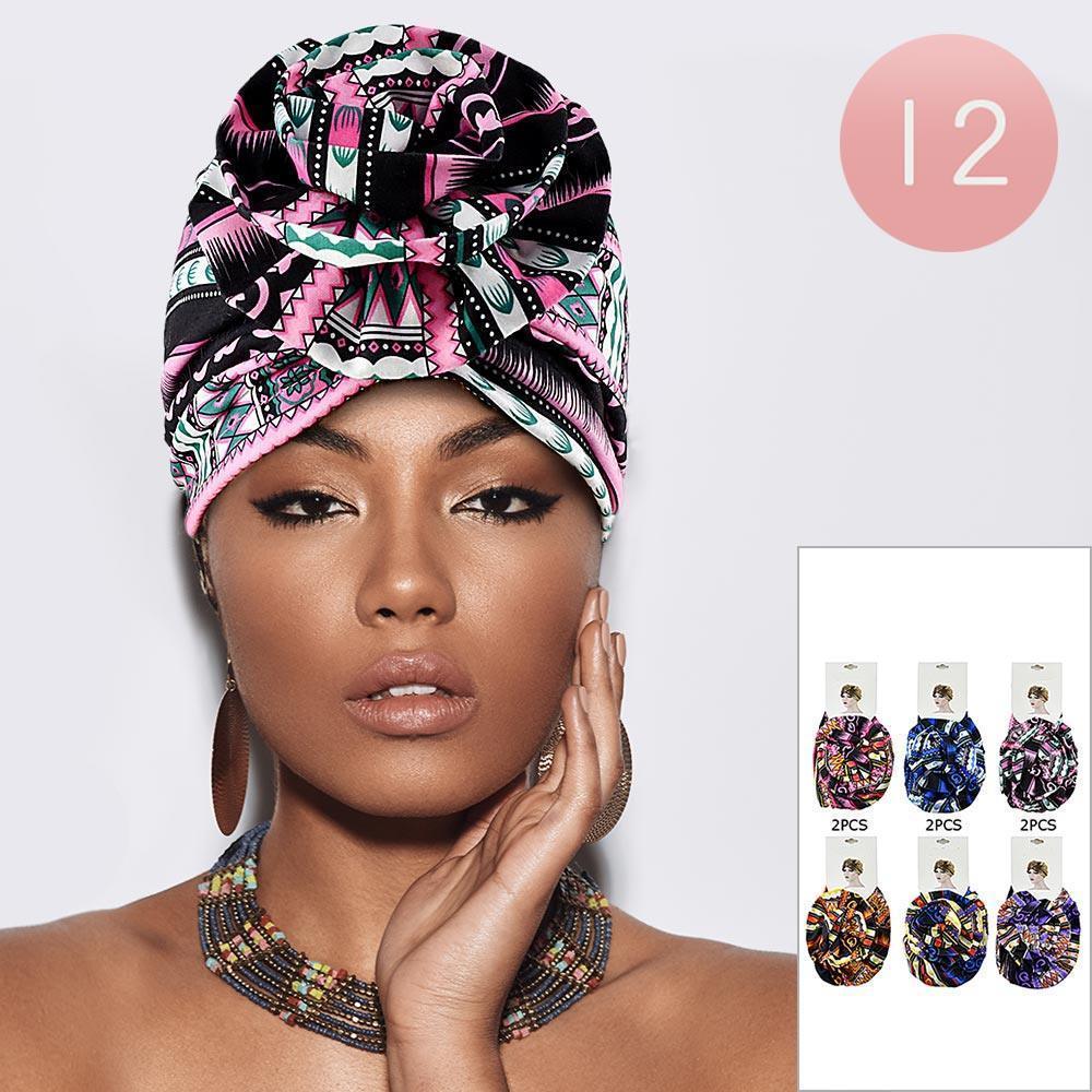 Geometric Patterned Turban Hats 12 Pack - Jewelry Store by Erik Rayo