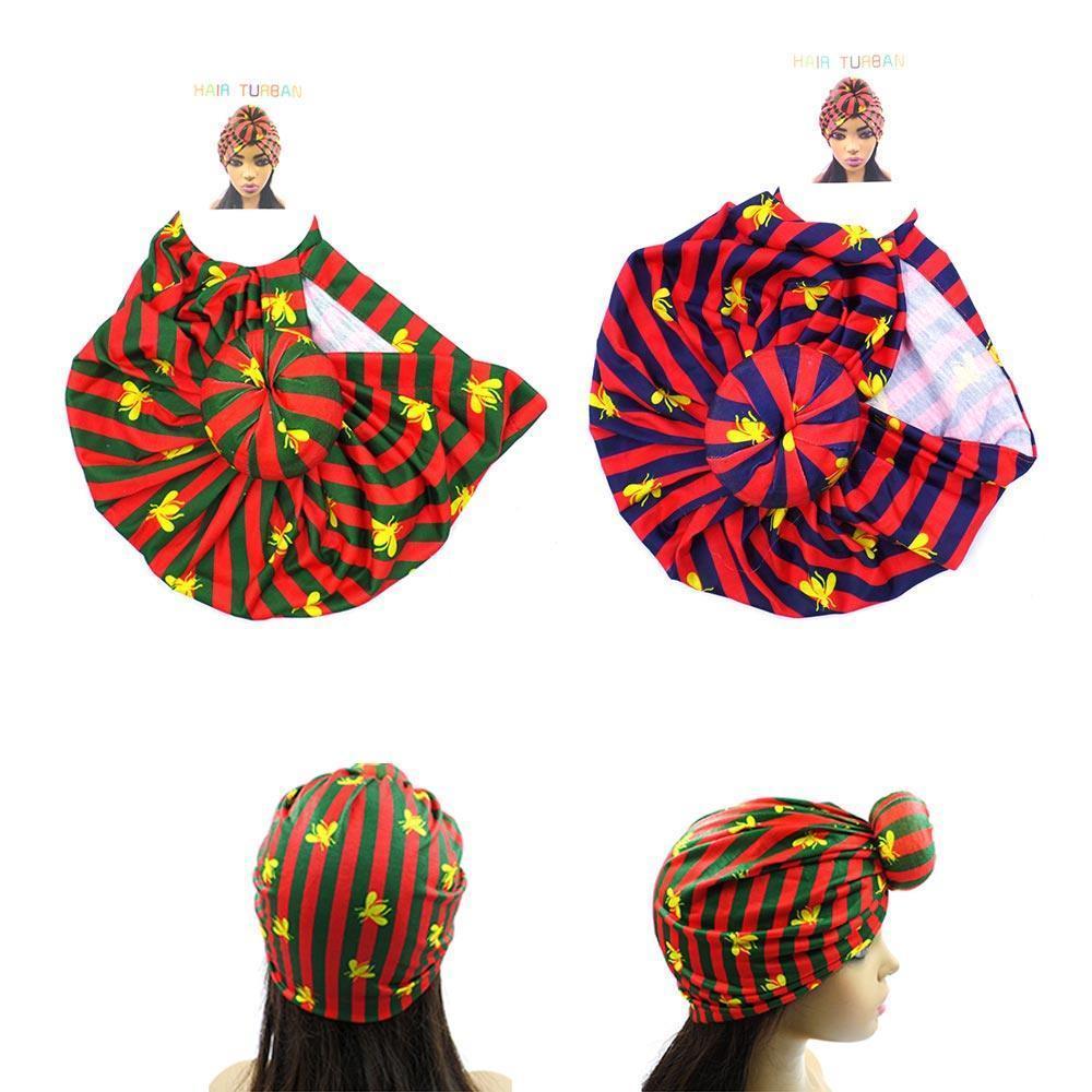 Striped Bumble Bee Printed Turban Hats 12 Pack - Jewelry Store by Erik Rayo