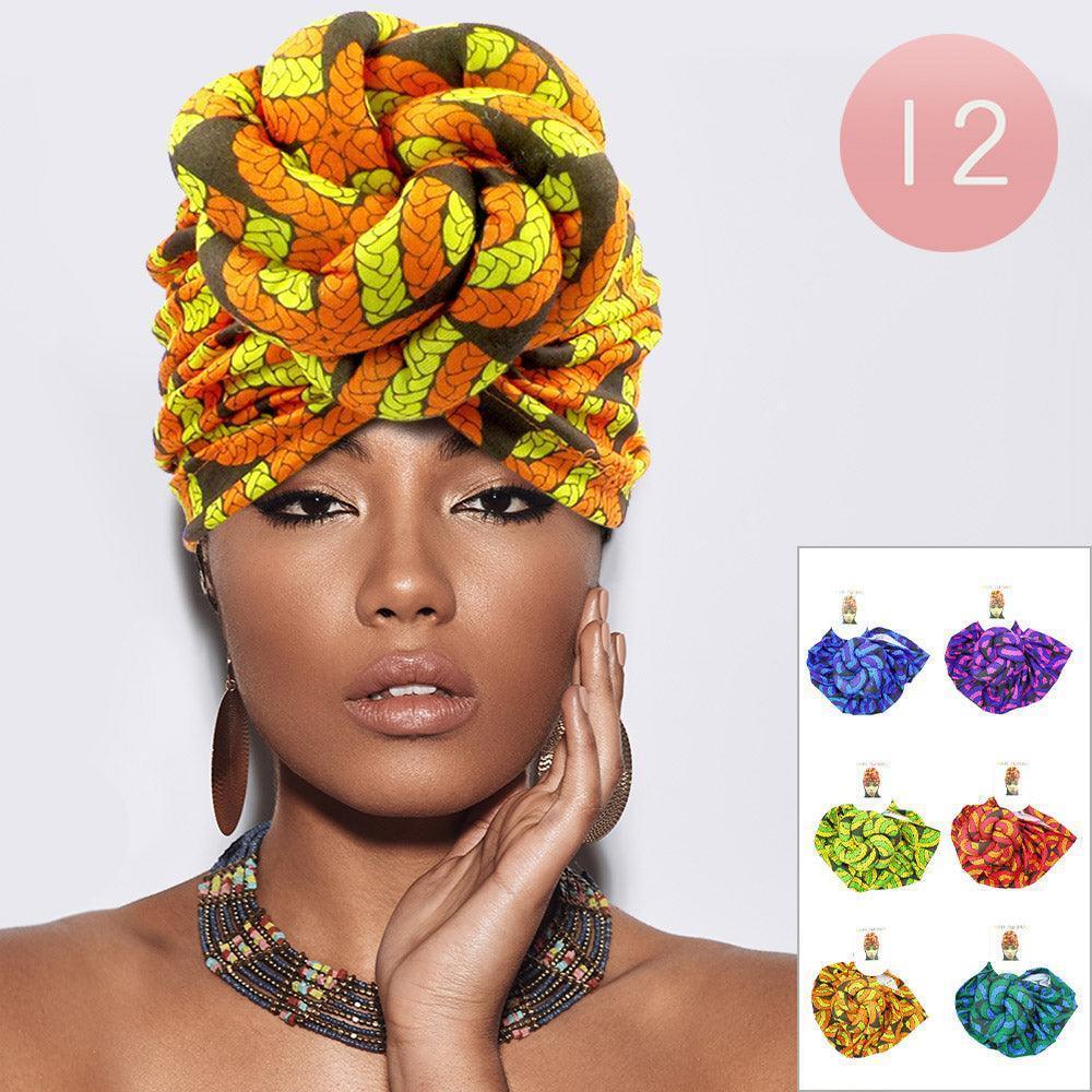 Abstract Patterned Turban Hats 12 Pack - Jewelry Store by Erik Rayo
