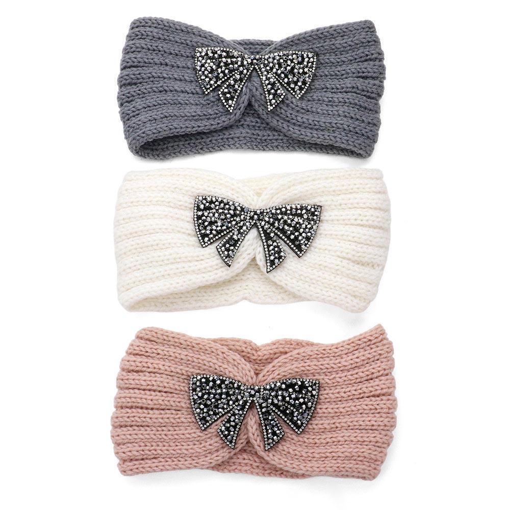 12PCS - Bow Accented Knit Earmuff Headbands - Jewelry Store by Erik Rayo