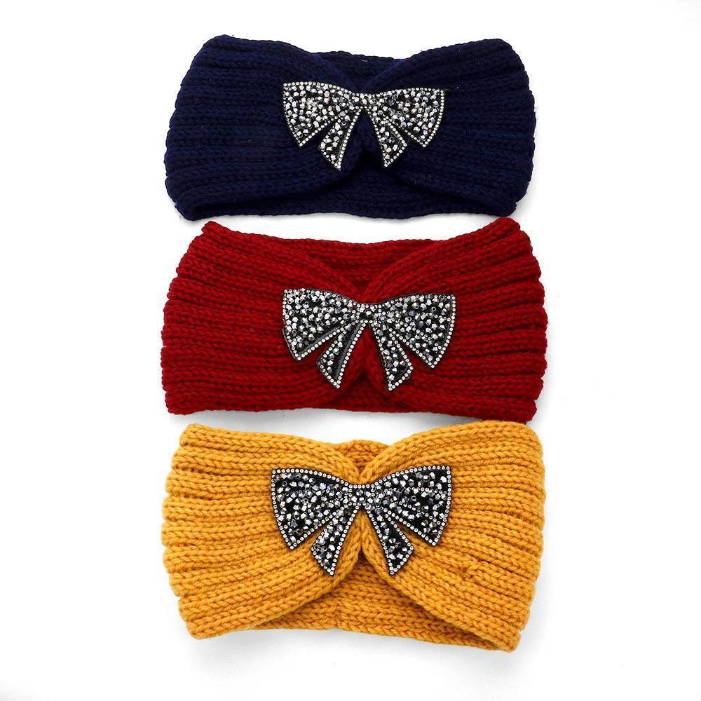 12PCS - Bow Accented Knit Earmuff Headbands - Jewelry Store by Erik Rayo