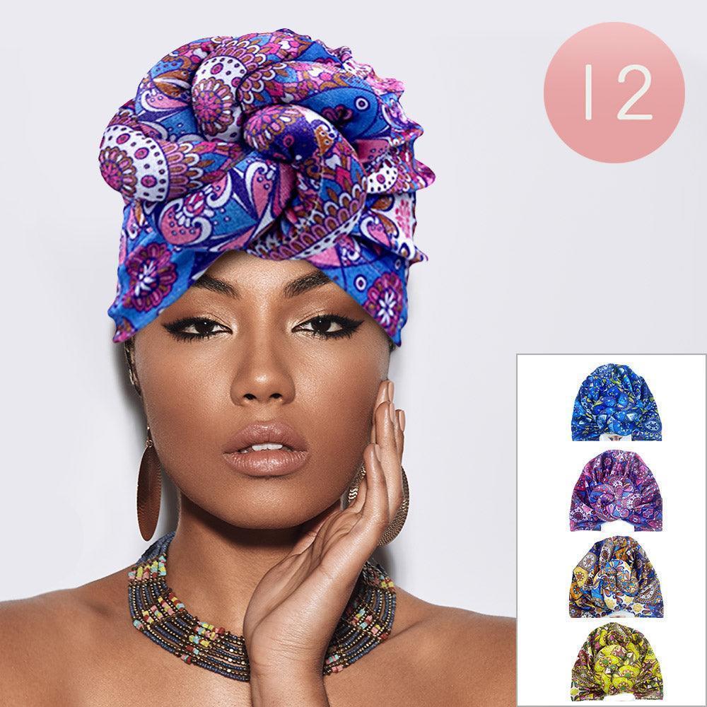 Abstract Patterned Turban Hats 12 Pack - Jewelry Store by Erik Rayo