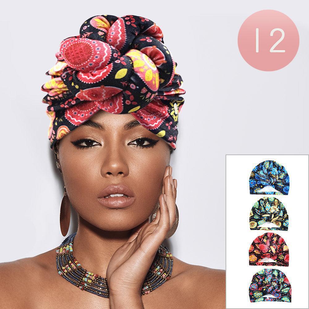 Abstract Patterned Turban Hats 12 Pack - Jewelry Store by Erik Rayo