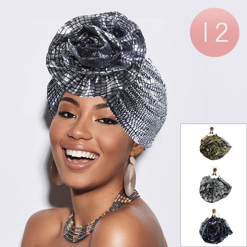 Metallic Turban Hats 12 Pack - Jewelry Store by Erik Rayo