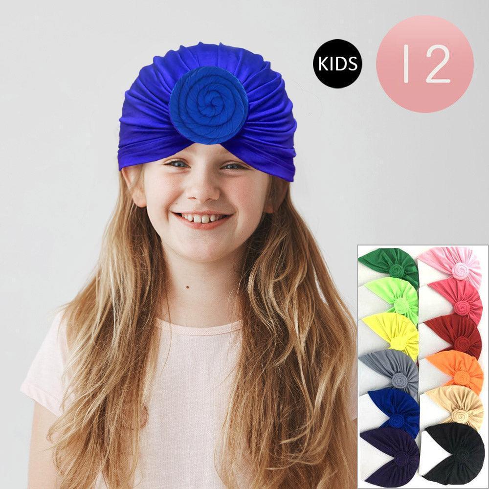 Solid Kids Turban Hats 12 Pack - Jewelry Store by Erik Rayo