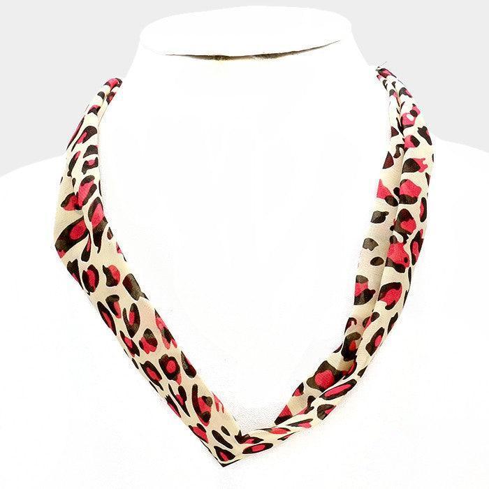 Leopard pattern chiffon scarf necklaces 12 PCS - Jewelry Store by Erik Rayo