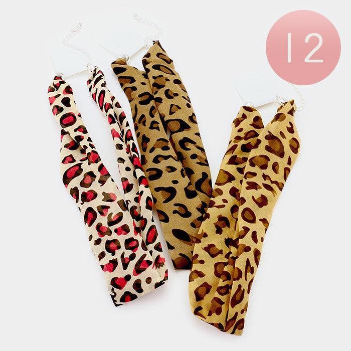 Leopard pattern chiffon scarf necklaces 12 PCS - Jewelry Store by Erik Rayo