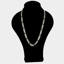 Load image into Gallery viewer, Gold 12PCS - 24 INCH, 9mm Gold Plated Concave Textured Figaro Chain Necklaces
