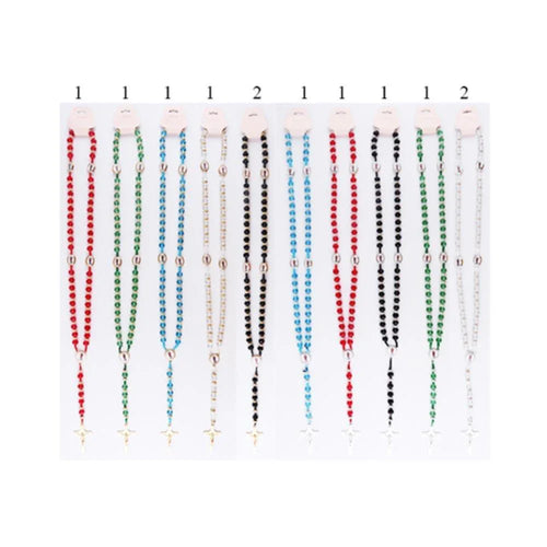 12PCS - Cross Pendant Beaded Y Rosary Necklaces - Jewelry Store by Erik Rayo
