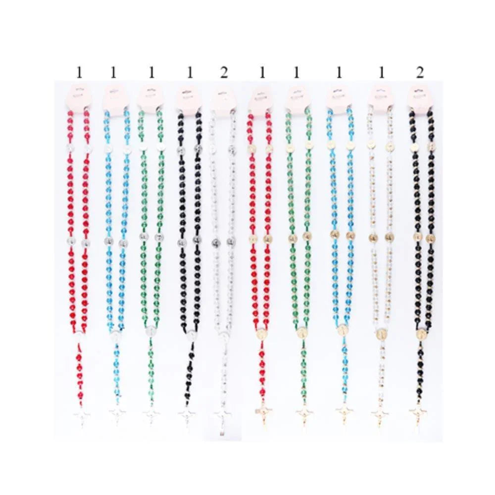 12PCS - Crucifix Pendant Beaded Y Rosary Necklaces - Jewelry Store by Erik Rayo