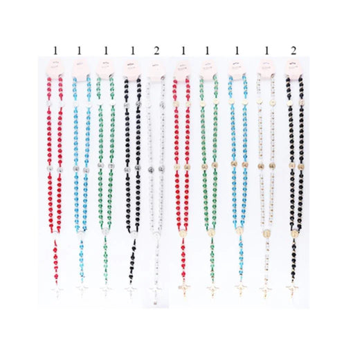 12PCS - Crucifix Pendant Beaded Y Rosary Necklaces - Jewelry Store by Erik Rayo