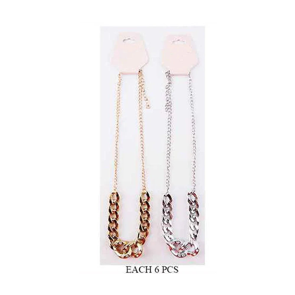 12PCS - Rhinestone Embellished Metal Chain Link Necklaces - Jewelry Store by Erik Rayo