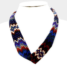 Load image into Gallery viewer, Chevron pattern chiffon scarf necklaces 12 PCS
