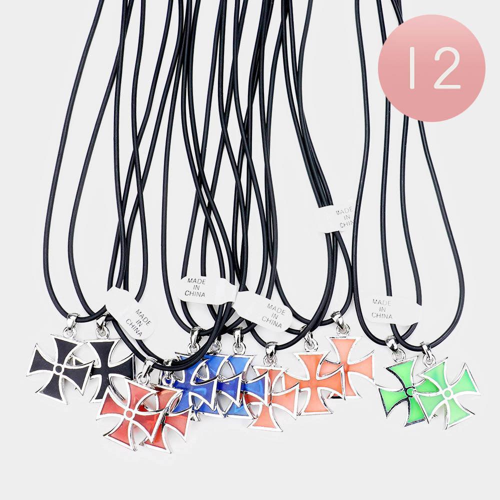 12PCS - Cross Pendant Cord Necklaces - Jewelry Store by Erik Rayo
