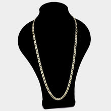 Load image into Gallery viewer, Gold 12PCS - 30 INCH, 8mm Gold Plated Concave Textured Cuban Chain Necklaces
