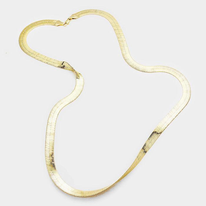 Gold 12 PCS - Gold Plated Superflex Herringbone Chain Necklaces - Jewelry Store by Erik Rayo